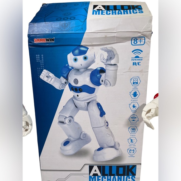 Two SAME WIN Allok Mechanics Motion Sensing & Remote Control Robots Red & White - Picture 3 of 15